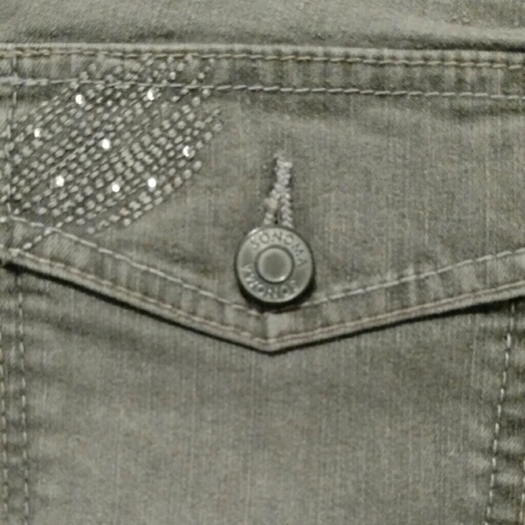 Y2K Sonoma jeans, rhinestone accents,  petite, sz 6P - Picture 4 of 5